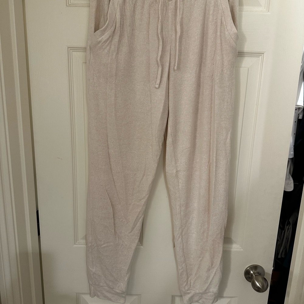 Women's Cream Drawstring Pants